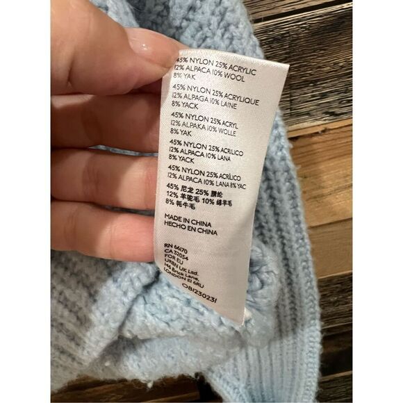 Anthropologie Maeve Athena Cowl Neck Blue Sweater sz S - Picture 7 of 7